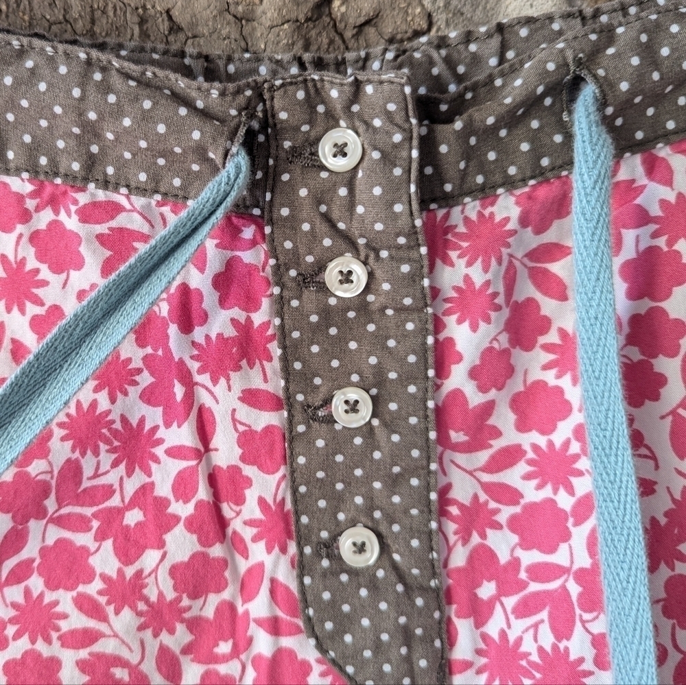 Boden Ditzy Floral Pajama Shorts 100% Cotton Size 20 Pink White Polka Dot - Picture 3 of 9